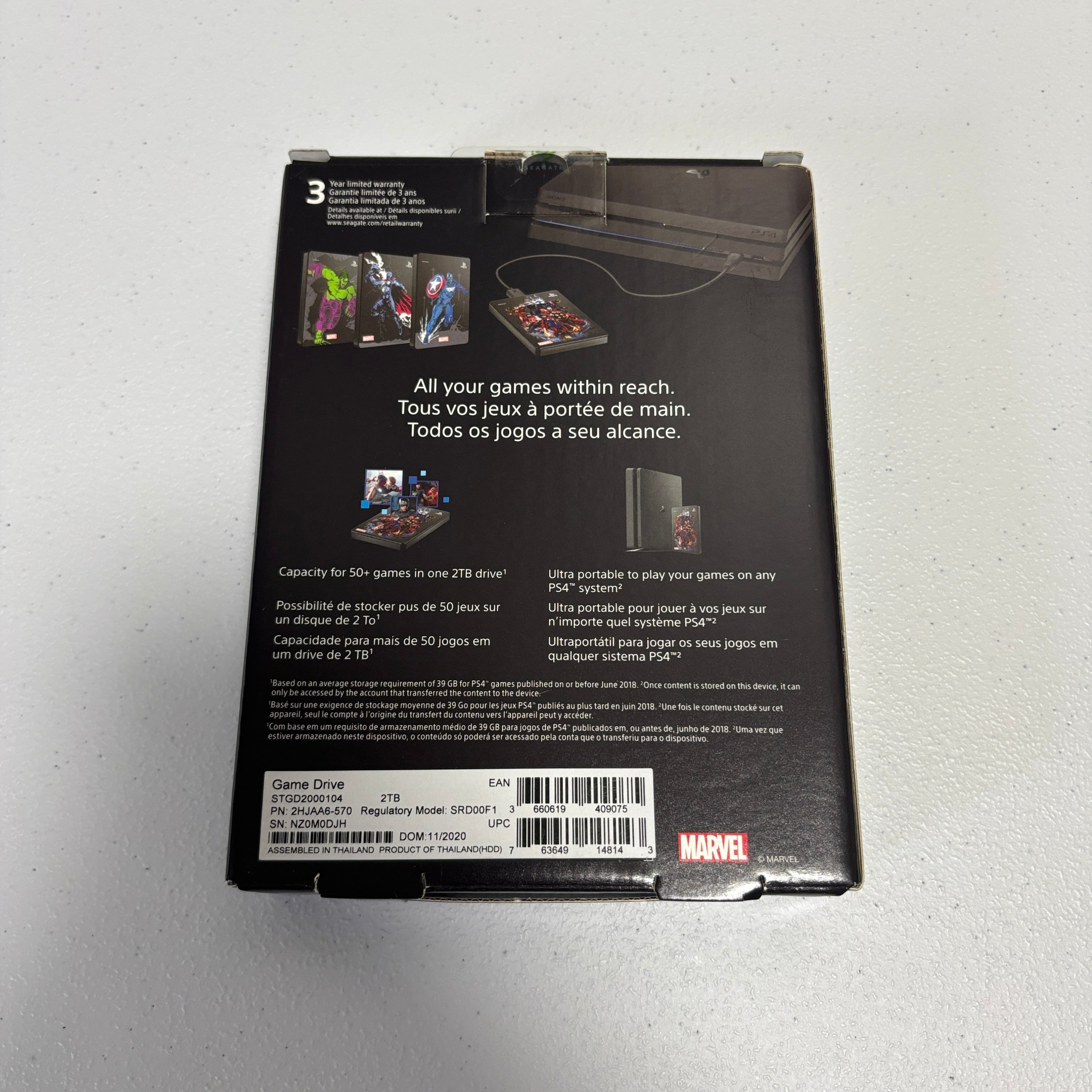 Seagate Gaming Sony PlayStation Avengers Game Drive Limited Edition 2TB
