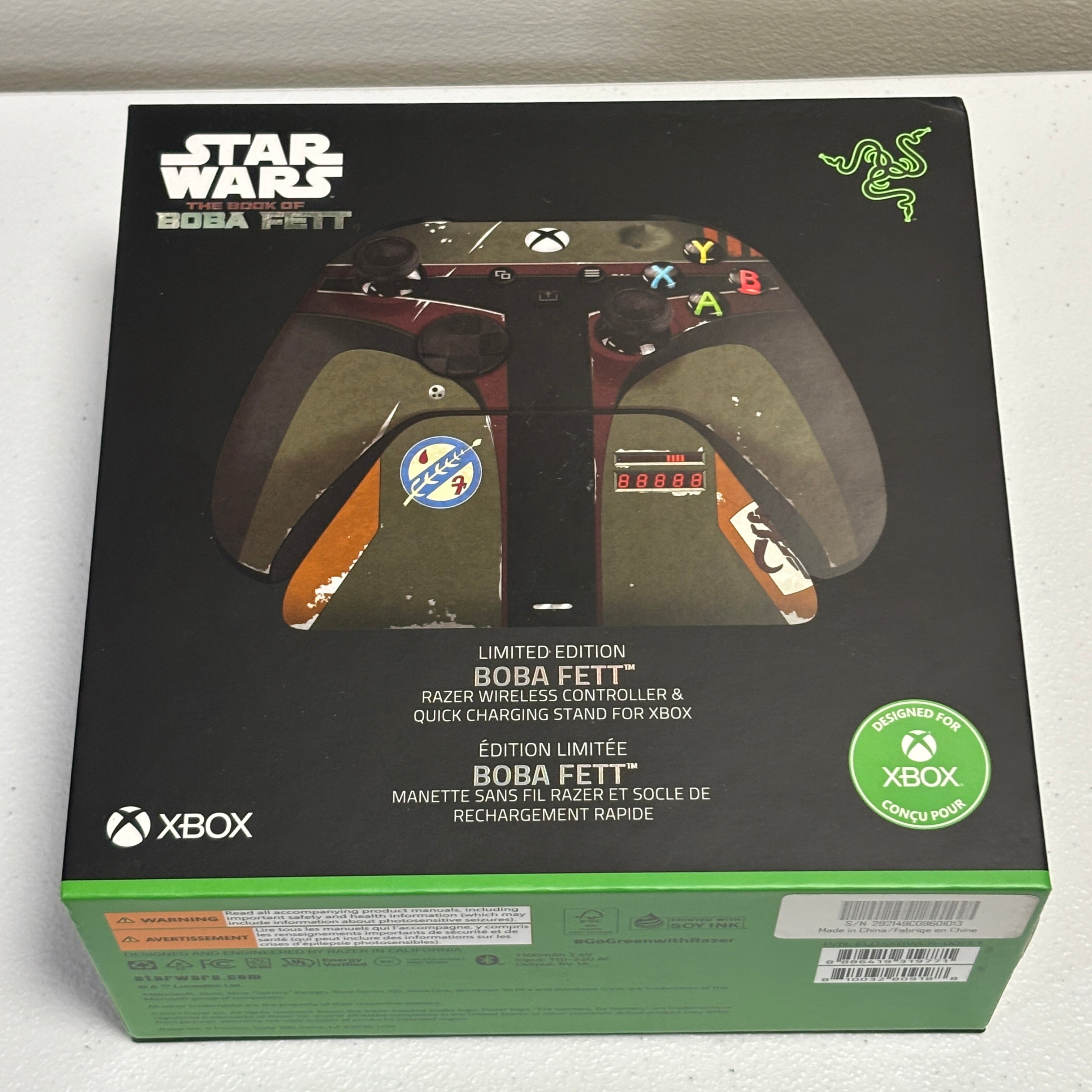 Xbox Limited Edition Boba Fett Razer Controller New